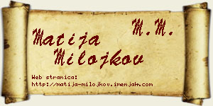 Matija Milojkov vizit kartica
